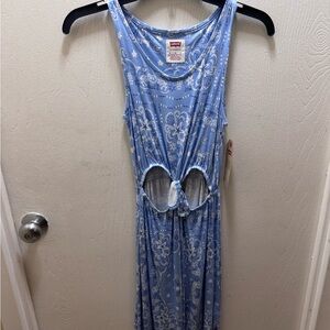 Levi's Girls Light Blue Paisley print cut out dress size 10/12 new w/ tags